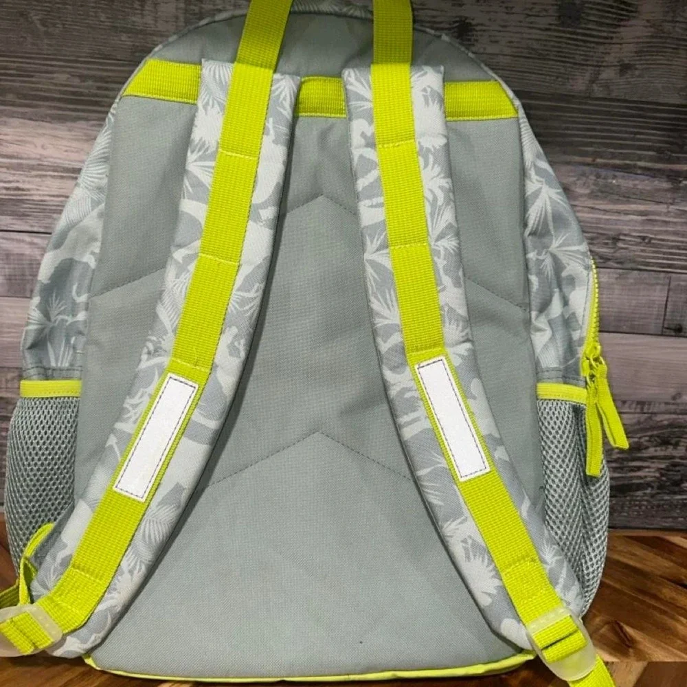 Gray and neon green backpack with matching lunchbox